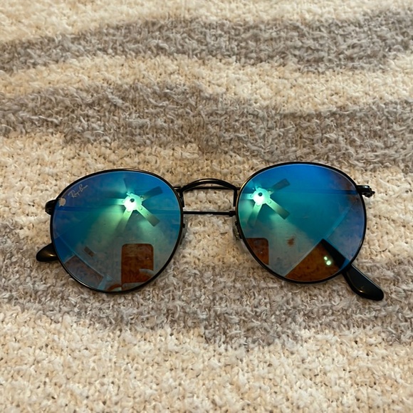 RayBan Accessories Rayban Rounds With Blue Reflective Lens Poshmark
